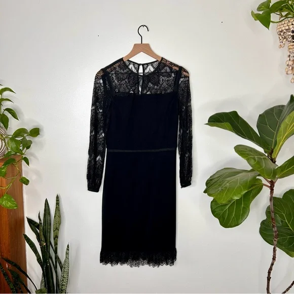 Tory Burch Tiana Black Lace sleeve Dress - Picture 8 of 12